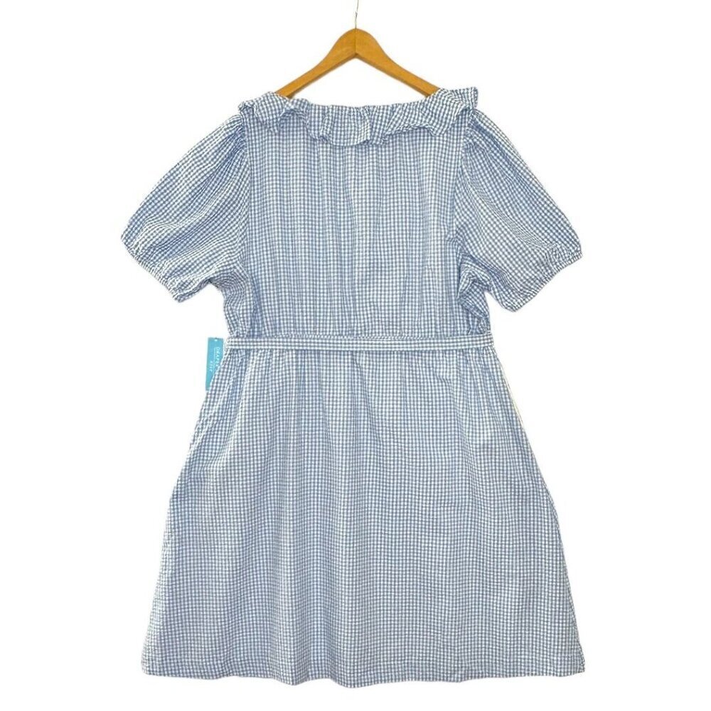 Draper James Blue Gingham Midi Dress - Picture 4 of 13